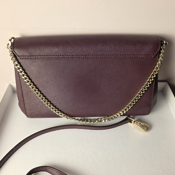 Kate Spade Greer Laurel Way Deep Plum Leather Crossbody Shoulder Bag - Picture 3 of 11